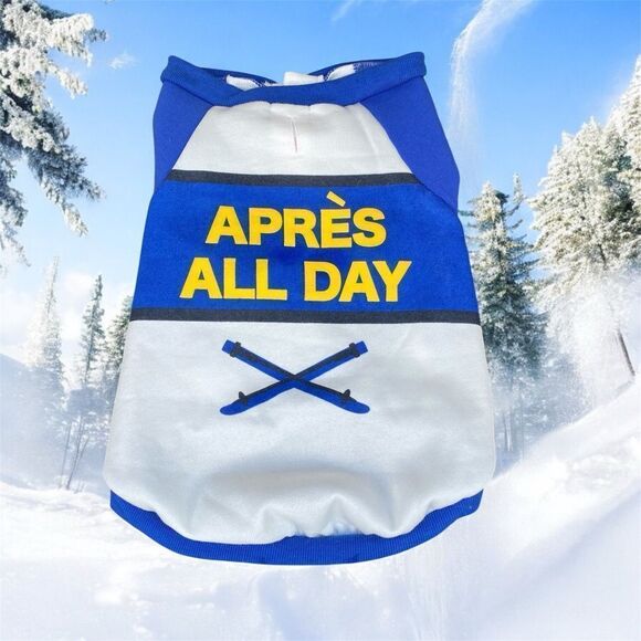 NWOT New The Humane Society "Apres All Day" Dog Sweater/Clothing Medium Ski Snow - Picture 1 of 3
